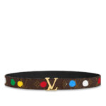 LV x YK LV Initiales 30mm Reversible Painted Dots Belt