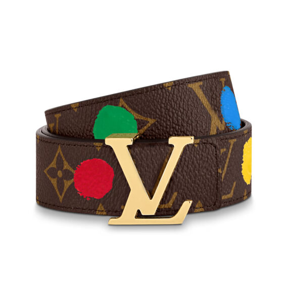 LV x YK LV Initiales 30mm Reversible Painted Dots Belt